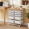 10 Drawer Rolling Storage Cart With Wheels Organizer MDF Top Metal Frame For Office Craft Supplies